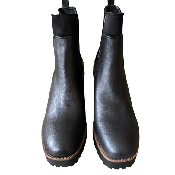 CHINESE LAUNDRY Good Day Bootie Black Chunky Boot Lug Sole Platform Size 9.5 - Picture 7 of 11